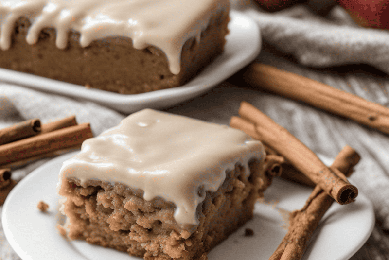 Apple Sauce Snack Cake with Brown Sugar Frosting